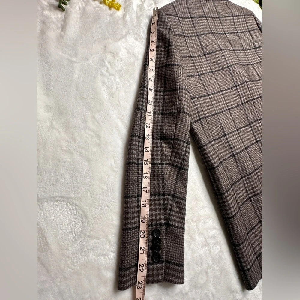 Everlane the Italian Wool Oversized Blazer Jacket in Glen Plaid Womens Size 00